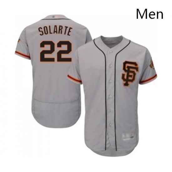 Mens San Francisco Giants 22 Yangervis Solarte Grey Alternate Flex Base Authentic Collection MLB Jersey